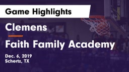 Clemens  vs Faith Family Academy Game Highlights - Dec. 6, 2019