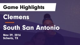 Clemens  vs South San Antonio  Game Highlights - Nov 29, 2016