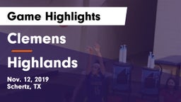 Clemens  vs Highlands  Game Highlights - Nov. 12, 2019