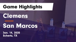 Clemens  vs San Marcos  Game Highlights - Jan. 14, 2020