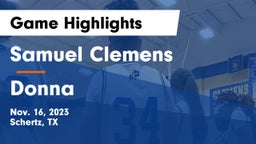 Samuel Clemens  vs Donna  Game Highlights - Nov. 16, 2023