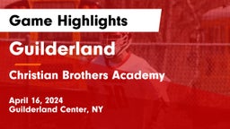 Guilderland  vs Christian Brothers Academy Game Highlights - April 16, 2024