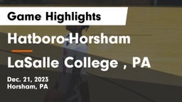 Hatboro-Horsham  vs LaSalle College , PA Game Highlights - Dec. 21, 2023