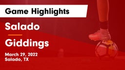 Salado   vs Giddings  Game Highlights - March 29, 2022