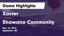 Xavier  vs Shawano Community  Game Highlights - Dec 16, 2016
