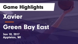 Xavier  vs Green Bay East  Game Highlights - Jan 10, 2017