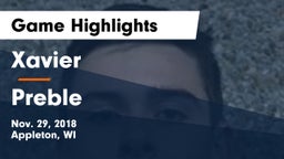 Xavier  vs Preble  Game Highlights - Nov. 29, 2018