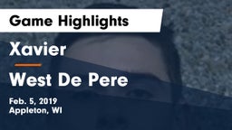 Xavier  vs West De Pere  Game Highlights - Feb. 5, 2019