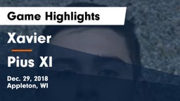 Xavier  vs Pius XI  Game Highlights - Dec. 29, 2018