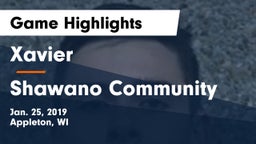 Xavier  vs Shawano Community  Game Highlights - Jan. 25, 2019