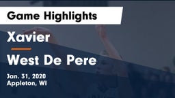 Xavier  vs West De Pere  Game Highlights - Jan. 31, 2020