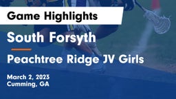 South Forsyth  vs Peachtree Ridge JV Girls Game Highlights - March 2, 2023