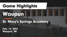 Waupun  vs St. Mary's Springs Academy  Game Highlights - Feb. 14, 2023
