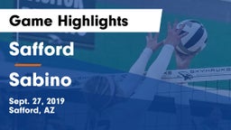 Safford  vs Sabino  Game Highlights - Sept. 27, 2019