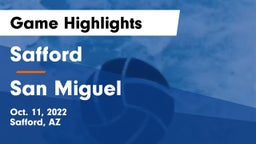 Safford  vs San Miguel Game Highlights - Oct. 11, 2022