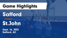 Safford  vs St.John Game Highlights - Sept. 16, 2022