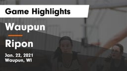 Waupun  vs Ripon  Game Highlights - Jan. 22, 2021