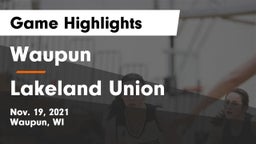 Waupun  vs Lakeland Union  Game Highlights - Nov. 19, 2021
