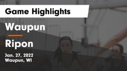 Waupun  vs Ripon  Game Highlights - Jan. 27, 2022
