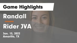 Randall  vs Rider JVA Game Highlights - Jan. 13, 2022