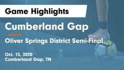 Cumberland Gap  vs Oliver Springs District Semi-Final Game Highlights - Oct. 13, 2020