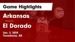Arkansas  vs El Dorado  Game Highlights - Jan. 2, 2024