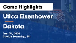 Utica Eisenhower  vs Dakota  Game Highlights - Jan. 31, 2020