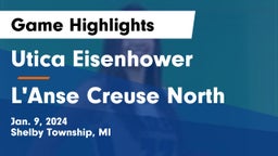 Utica Eisenhower  vs L'Anse Creuse North  Game Highlights - Jan. 9, 2024