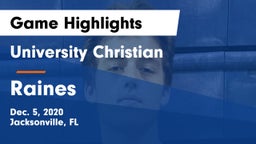University Christian  vs Raines  Game Highlights - Dec. 5, 2020