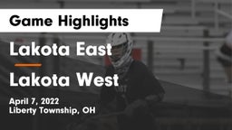 Lakota East  vs Lakota West  Game Highlights - April 7, 2022