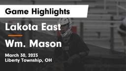 Lakota East  vs Wm. Mason  Game Highlights - March 30, 2023