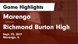 Marengo  vs Richmond Burton High Game Highlights - Sept. 23, 2019