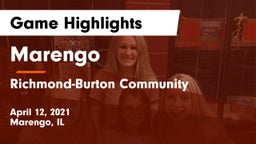 Marengo  vs Richmond-Burton Community  Game Highlights - April 12, 2021