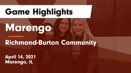 Marengo  vs Richmond-Burton Community  Game Highlights - April 14, 2021