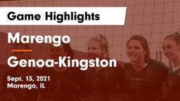 Marengo  vs Genoa-Kingston  Game Highlights - Sept. 13, 2021