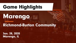 Marengo  vs Richmond-Burton Community  Game Highlights - Jan. 28, 2020