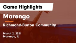 Marengo  vs Richmond-Burton Community  Game Highlights - March 2, 2021