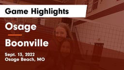 Osage  vs Boonville  Game Highlights - Sept. 13, 2022