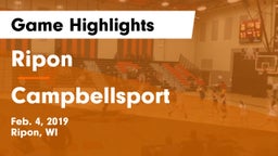 Ripon  vs Campbellsport  Game Highlights - Feb. 4, 2019