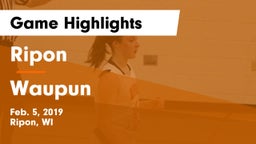 Ripon  vs Waupun  Game Highlights - Feb. 5, 2019