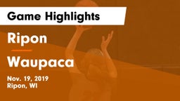 Ripon  vs Waupaca  Game Highlights - Nov. 19, 2019
