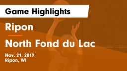 Ripon  vs North Fond du Lac  Game Highlights - Nov. 21, 2019