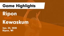 Ripon  vs Kewaskum Game Highlights - Jan. 24, 2020