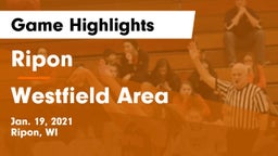 Ripon  vs Westfield Area  Game Highlights - Jan. 19, 2021