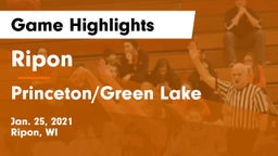 Ripon  vs Princeton/Green Lake  Game Highlights - Jan. 25, 2021
