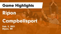 Ripon  vs Campbellsport Game Highlights - Feb. 5, 2021