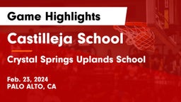 Castilleja School vs Crystal Springs Uplands School Game Highlights - Feb. 23, 2024