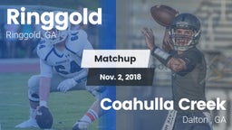 Matchup: Ringgold  vs. Coahulla Creek  2018