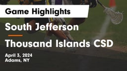 South Jefferson  vs Thousand Islands CSD Game Highlights - April 3, 2024