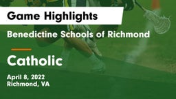 Benedictine Schools of Richmond vs Catholic  Game Highlights - April 8, 2022